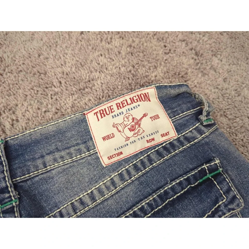 True Religion Jeans Mens 36 Faded Denim Ricky Relaxed Straight Medium Muggy Wash